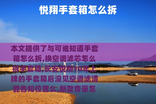 悦翔手套箱怎么拆