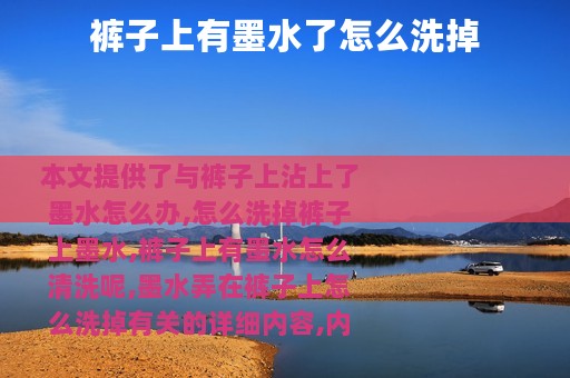 裤子上有墨水了怎么洗掉