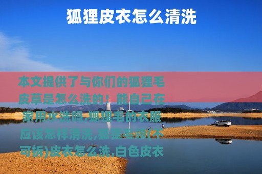 狐狸皮衣怎么清洗