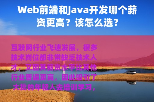 Web前端和Java开发哪个薪资更高？该怎么选？