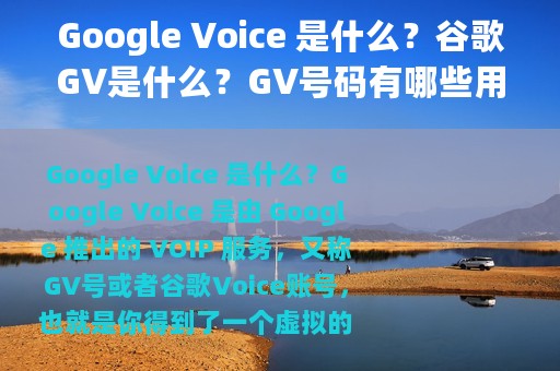 Google Voice 是什么？谷歌GV是什么？GV号码有哪些用途和功能？