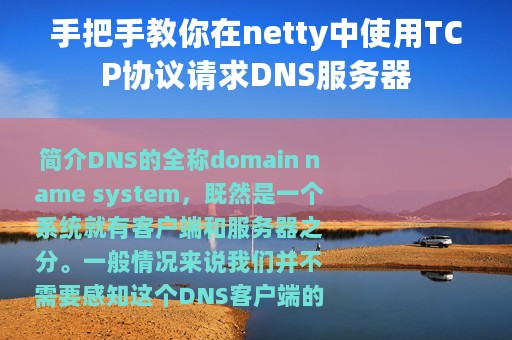 手把手教你在netty中使用TCP协议请求DNS服务器