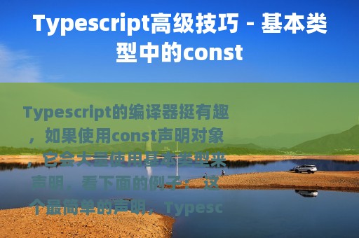 Typescript高级技巧 - 基本类型中的const