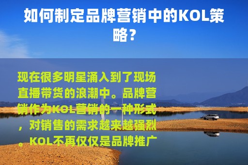 如何制定品牌营销中的KOL策略？