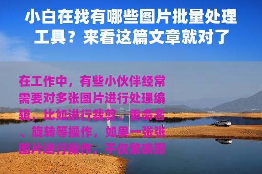 小白在找有哪些图片批量处理工具？来看这篇文章就对了