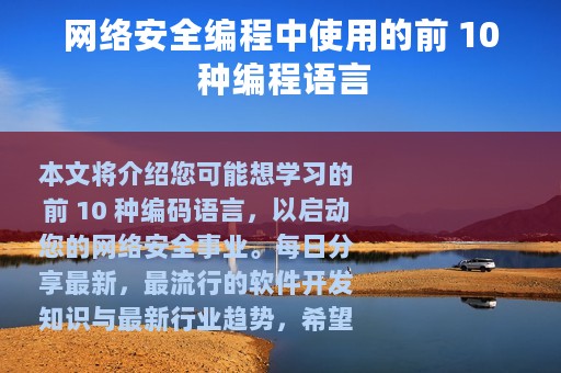网络安全编程中使用的前 10 种编程语言