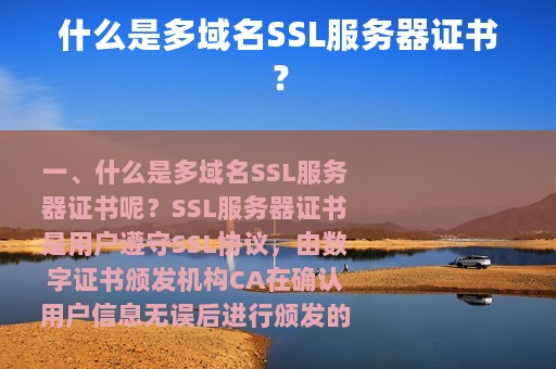 什么是多域名SSL服务器证书？