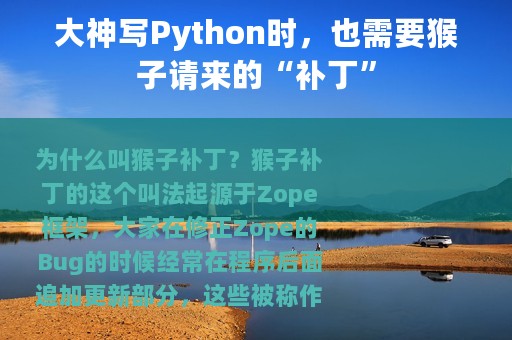 大神写Python时，也需要猴子请来的“补丁”