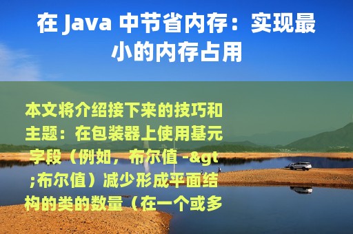 在 Java 中节省内存：实现最小的内存占用