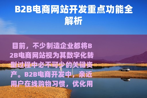 B2B电商网站开发重点功能全解析
