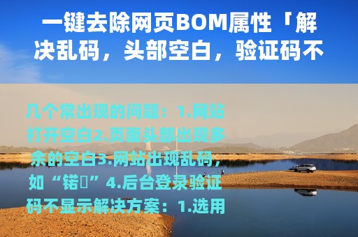 一键去除网页BOM属性「解决乱码，头部空白，验证码不显示问题」