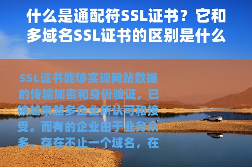 什么是通配符SSL证书？它和多域名SSL证书的区别是什么？