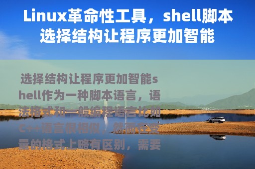 Linux革命性工具，shell脚本选择结构让程序更加智能