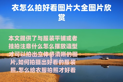 衣怎么拍好看图片大全图片欣赏