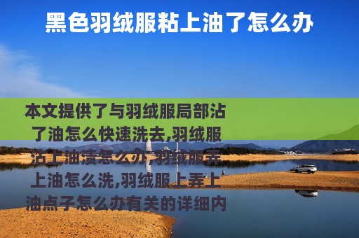 黑色羽绒服粘上油了怎么办