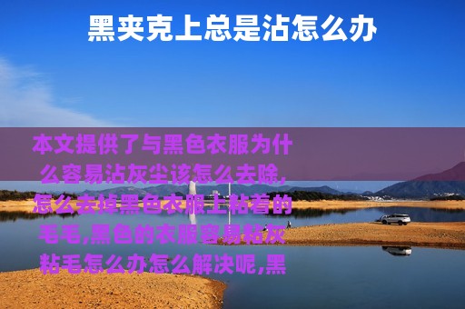 黑夹克上总是沾怎么办