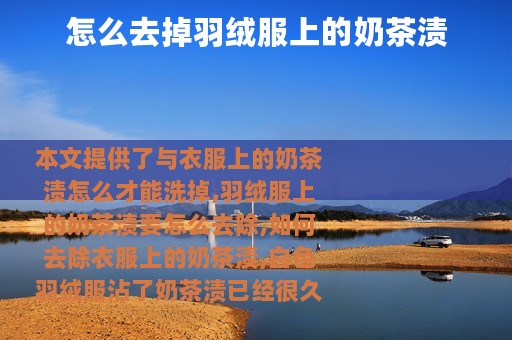 怎么去掉羽绒服上的奶茶渍