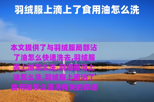 羽绒服上滴上了食用油怎么洗