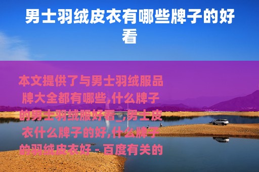 男士羽绒皮衣有哪些牌子的好看