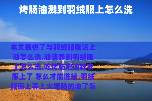 烤肠油溅到羽绒服上怎么洗