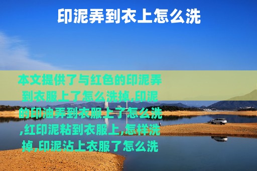 印泥弄到衣上怎么洗