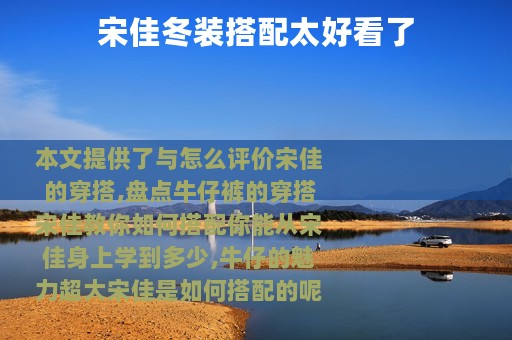 宋佳冬装搭配太好看了