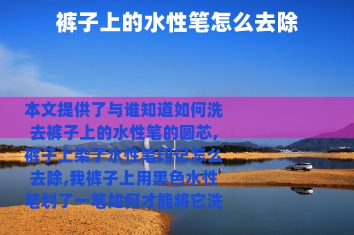 裤子上的水性笔怎么去除
