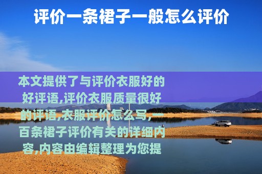 评价一条裙子一般怎么评价