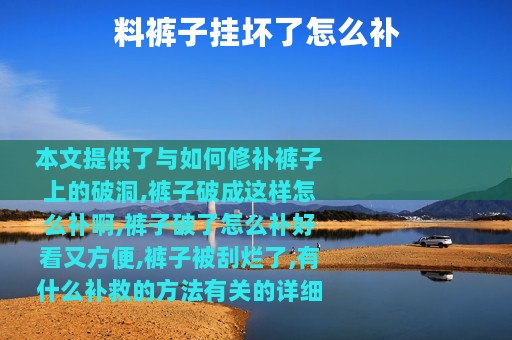 料裤子挂坏了怎么补