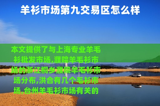 羊衫市场第九交易区怎么样