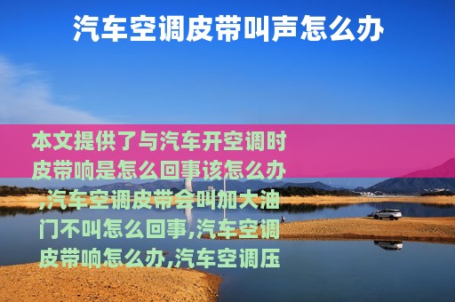 汽车空调皮带叫声怎么办