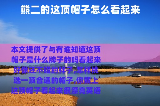 熊二的这顶帽子怎么看起来