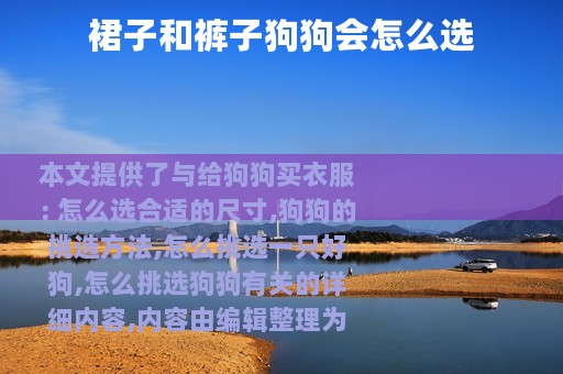 裙子和裤子狗狗会怎么选