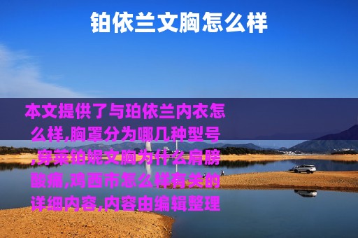 铂依兰文胸怎么样