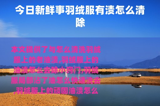 今日新鲜事羽绒服有渍怎么清除