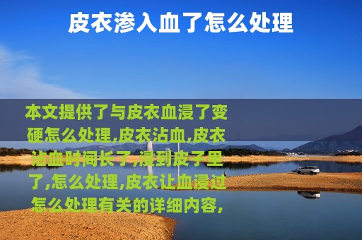 皮衣渗入血了怎么处理