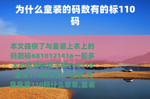 为什么童装的码数有的标110码