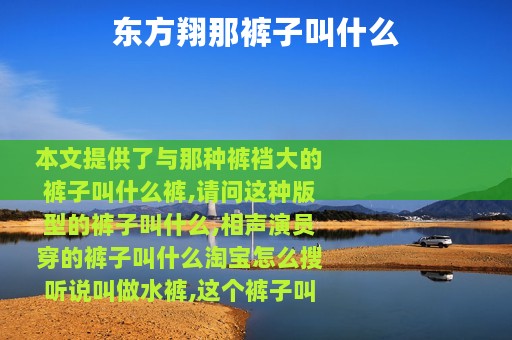 东方翔那裤子叫什么