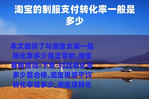 淘宝的制服支付转化率一般是多少