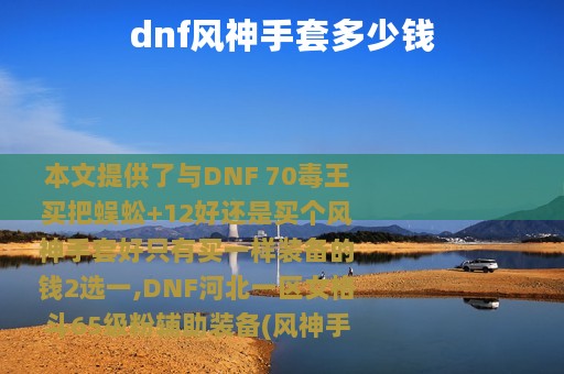 dnf风神手套多少钱