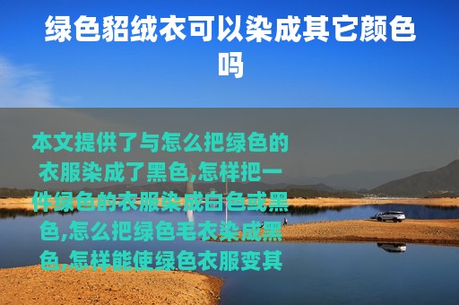 绿色貂绒衣可以染成其它颜色吗