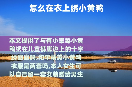 怎么在衣上绣小黄鸭