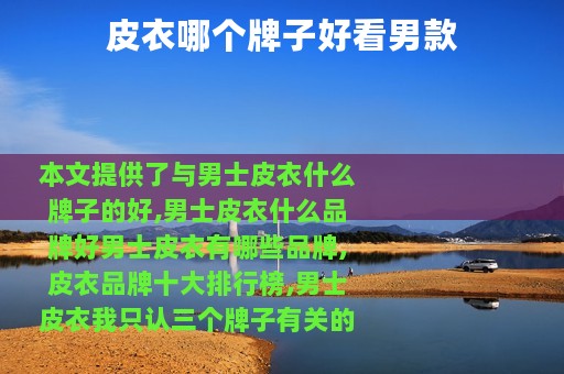 皮衣哪个牌子好看男款