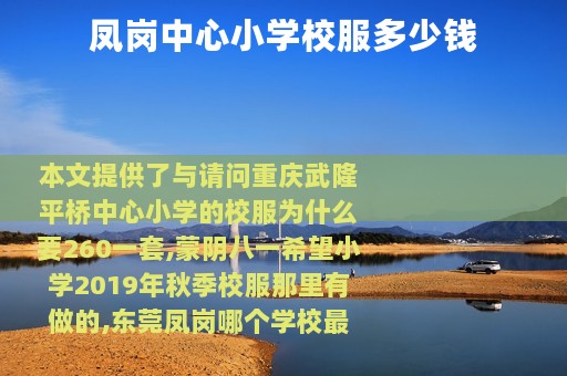 凤岗中心小学校服多少钱