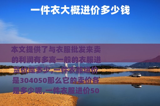 一件衣大概进价多少钱