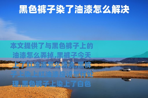 黑色裤子染了油漆怎么解决