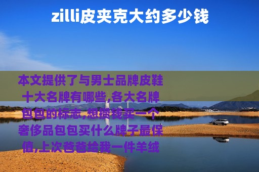 zilli皮夹克大约多少钱