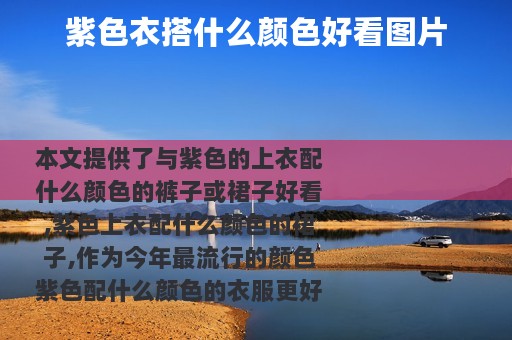 紫色衣搭什么颜色好看图片