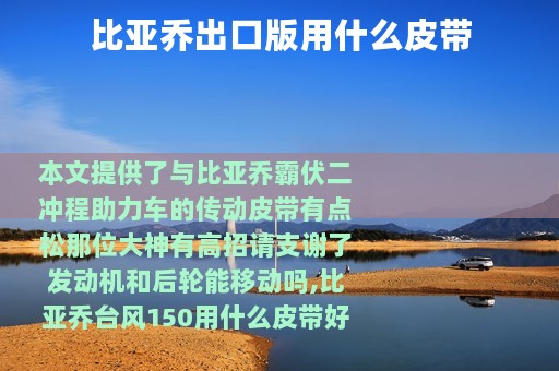 比亚乔出口版用什么皮带