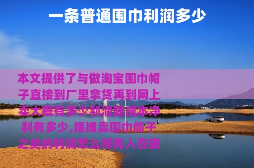 一条普通围巾利润多少